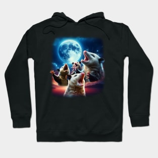 Opossums howling at the Moon Hoodie